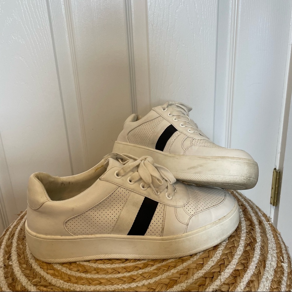 Lightly Worn Steve Madden White Sneakers